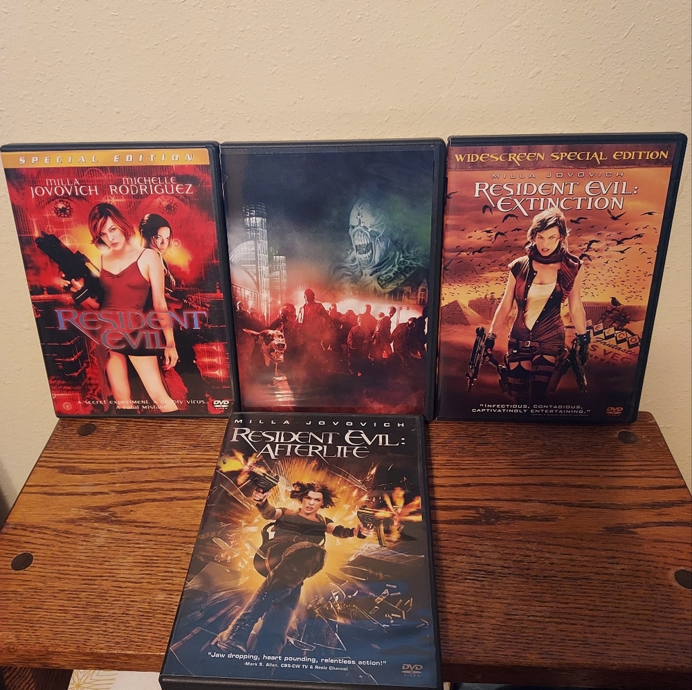 Lot Of 4 Dvds Resident Evil,Apocalypse,Extinction, Afterlife  Pre-Owned Tested